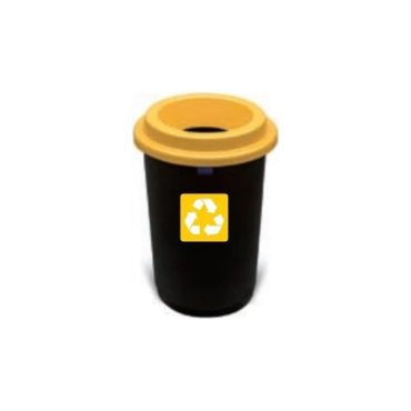 Στρογγυλός Κάδος Απορριμμάτων 50L με Καπάκι / Κίτρινος  ΚΠ50Υ