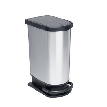 Κάδος 50L Μακρόστενος με Πεντάλ Ασημί / Σειρά Rotho/ ΡΠ50ΤΣ
