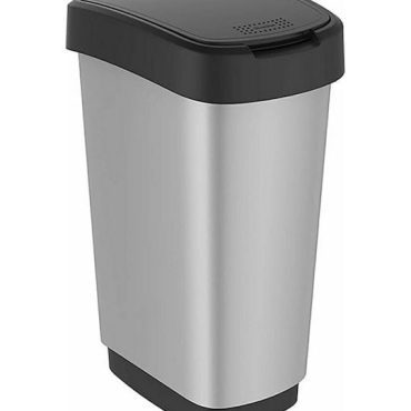 Κάδος 25L '' rotho twist '' με Αιωρούμενο Καπάκι / Ασημί / ΡΤ25Σ